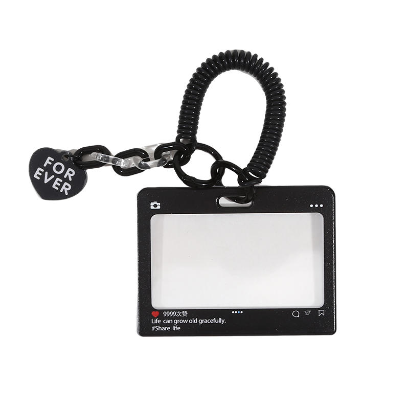 Dialog Box Transparent Card Cover Student Cartoon Slider Card Pack Game Card ID Card Set Pendant Anti-lost Card Holder
