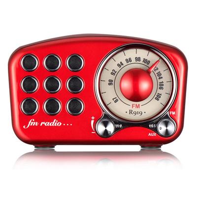 Retro Design Bluetooth Speaker with FM-Radio R919-B Red