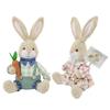 Happy Easter Themed Rabbit Figure Celebratory Worktop Ornament Perfect For Holiday Deck And Gift Option