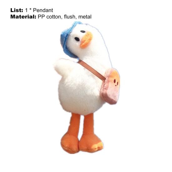 Duck Keyring Smooth Texture Anti-shedding Decoration Tilted Head Duck Doll Keychain Child Gifts