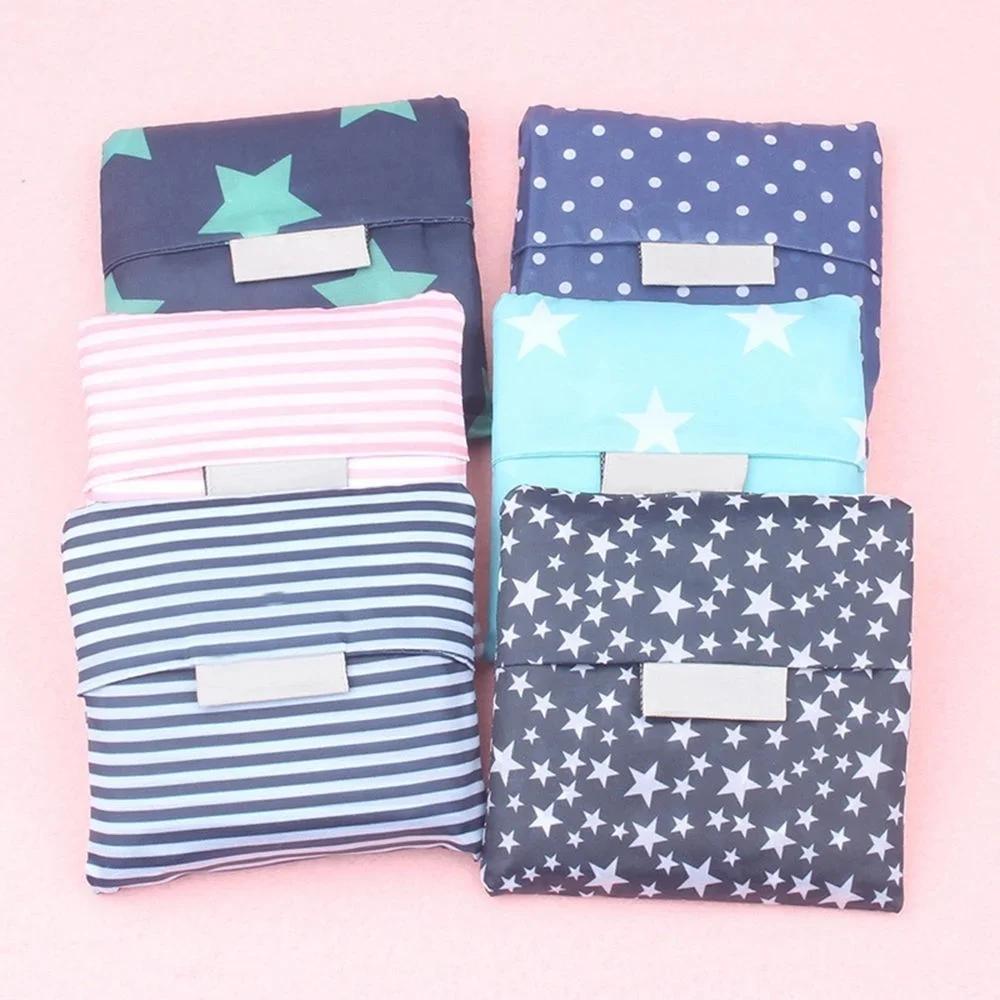 6 Stil Neue Mode Druck faltbar grün Einkaufstasche Tragetasche Faltbare Tasche Handtaschen Praktisch Große Kapazität Aufbewahrungstaschen