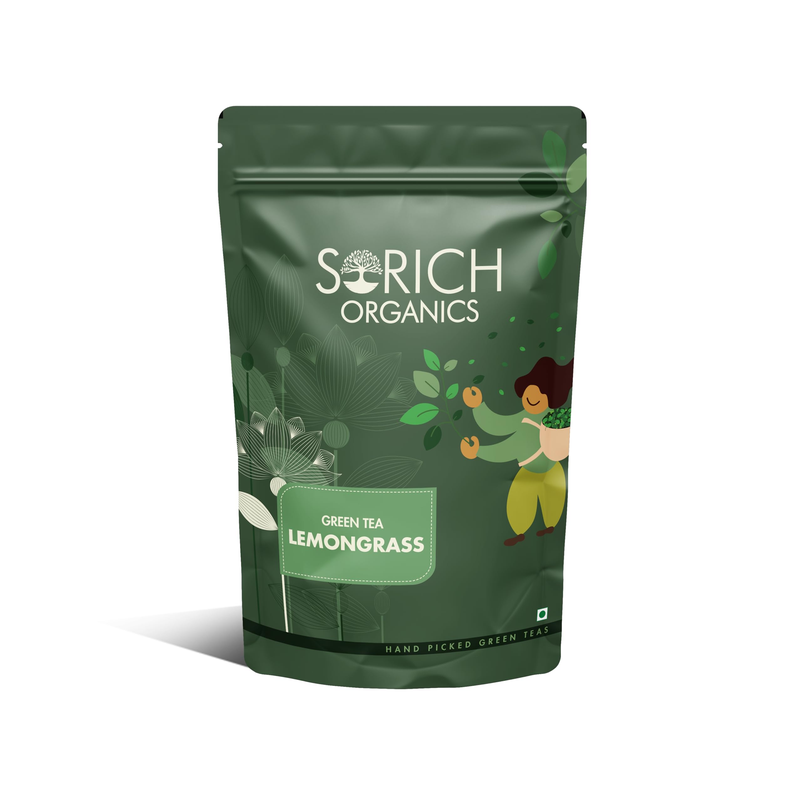 Sorich Organics Lemongrass Green Tea 50gm | Lemon Grass Green Tea | Lemongrass Tea | Lemongrass Green Loose | Whole Leaf Loose Tea | herbel
