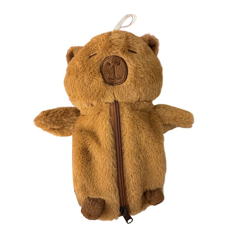 1Pc süße Plüsch Capybara Bleistift Aufbewahrungstasche Cartoon Tier Stift Fall Multifunktions große Kapazität Briefpapier Beutel