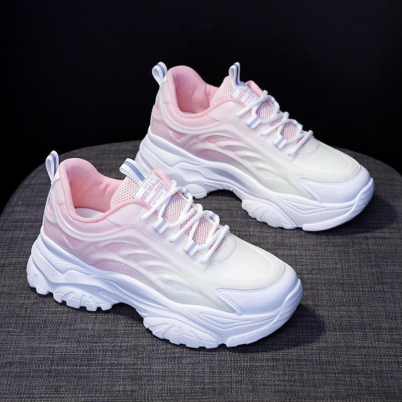 2023 Women's Thick-Sole White Dad Sneakers: Versatile, Casual, and Hot-Selling for Spring and Autumn