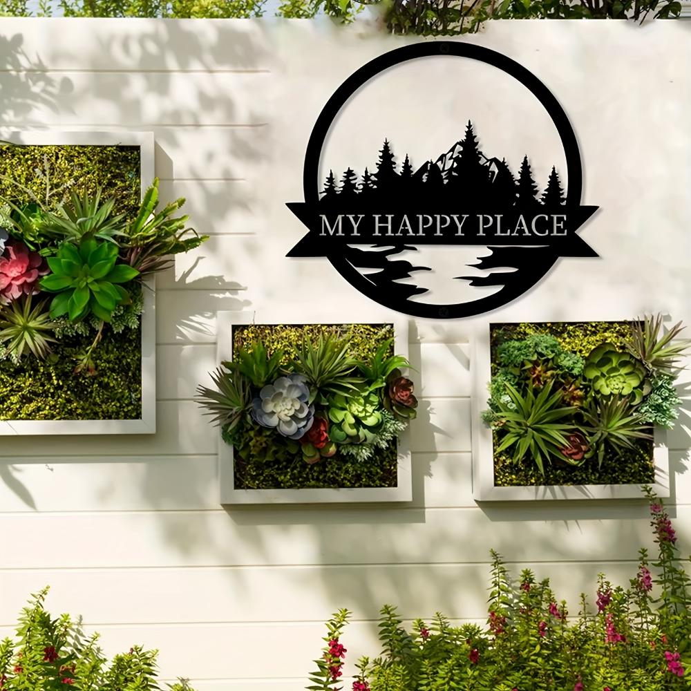 1pc Custom Derek Home Metal Wall Art Rustic Mountain Tree Silhouette Cabin Lodge Balcony Thanksgiving Gift Outdoor
