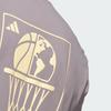 Adidas World Wide Hoops Graphic T-Shirt Taupe Oxide Men Tops Grey JZ7528