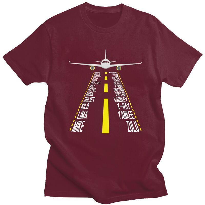 Individuelles Herren Piloten Alphabet Luftfahrt Flugzeug Geschenk T-Shirt Kurzarm Baumwolle T-Shirt Lässig Flugzeug Flieger T-Shirts Kleidung
