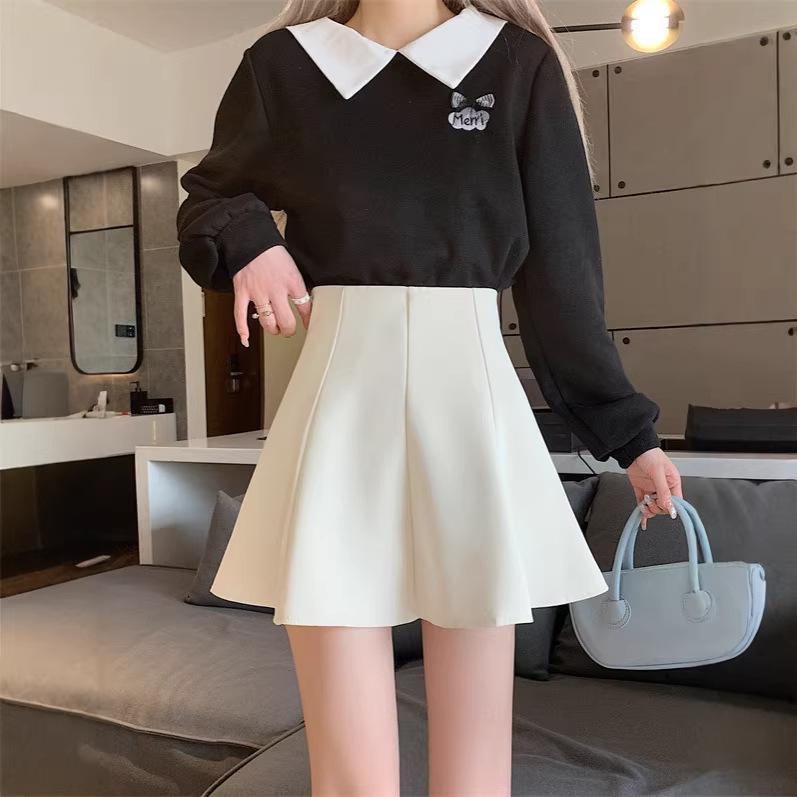 2026 Summer Women's High Waist Plus Size Anti-Exposure A-Line Black Bodycon Skirt