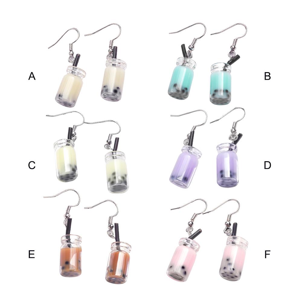 1 Pair Accessory Hanging Gifts Dangle Ear Pendants Milk Fashion Favors Party Funny Girl Tea Earrings Drops Food for Women