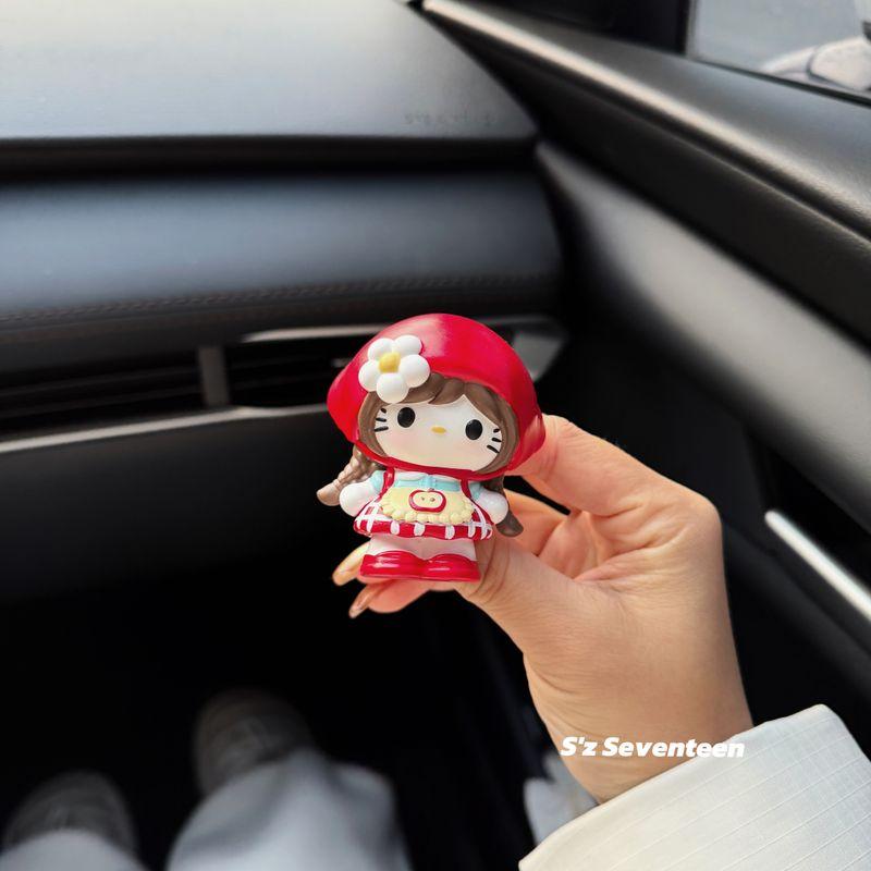 Cute Little Red Riding Hood Hello Kitty Car Air Vent Decoration Ornament Car Interior Fragrance Diffuser Stone Light Scent