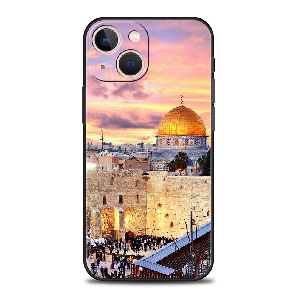 Custodia per Telefono con Edificio di Gerusalemme Per iPhone 16 13 15 14 12 11 Pro MAX XR X SE XS 7 8 Plus Copertura Morbida in TPU