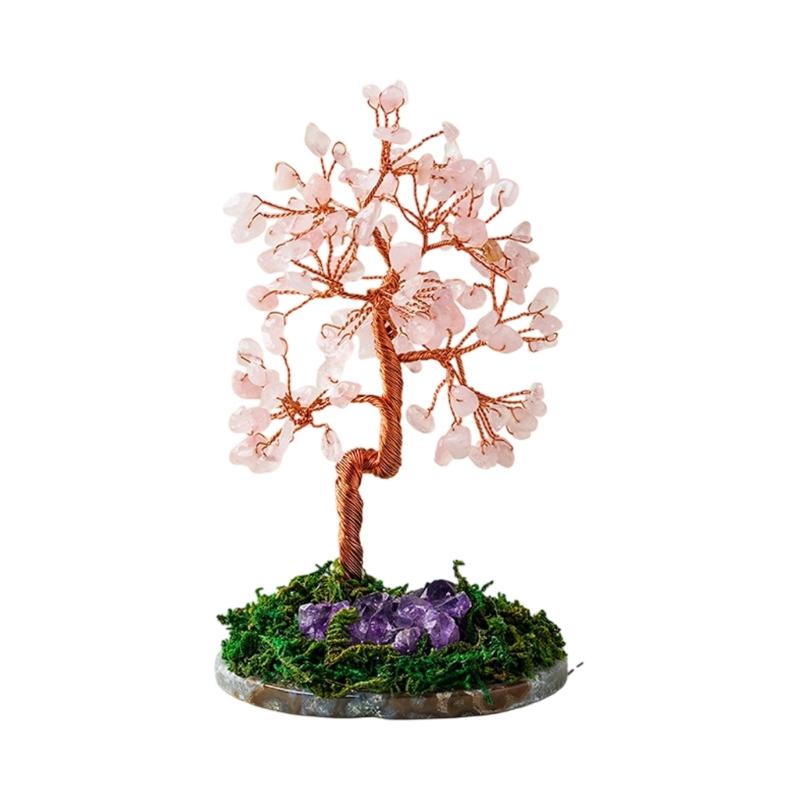 

Fengshuis Wealth Symbol Crystal Bonsais Prosperity Tree with Base for Positive Energy Decors Home Office Desktop Ornament