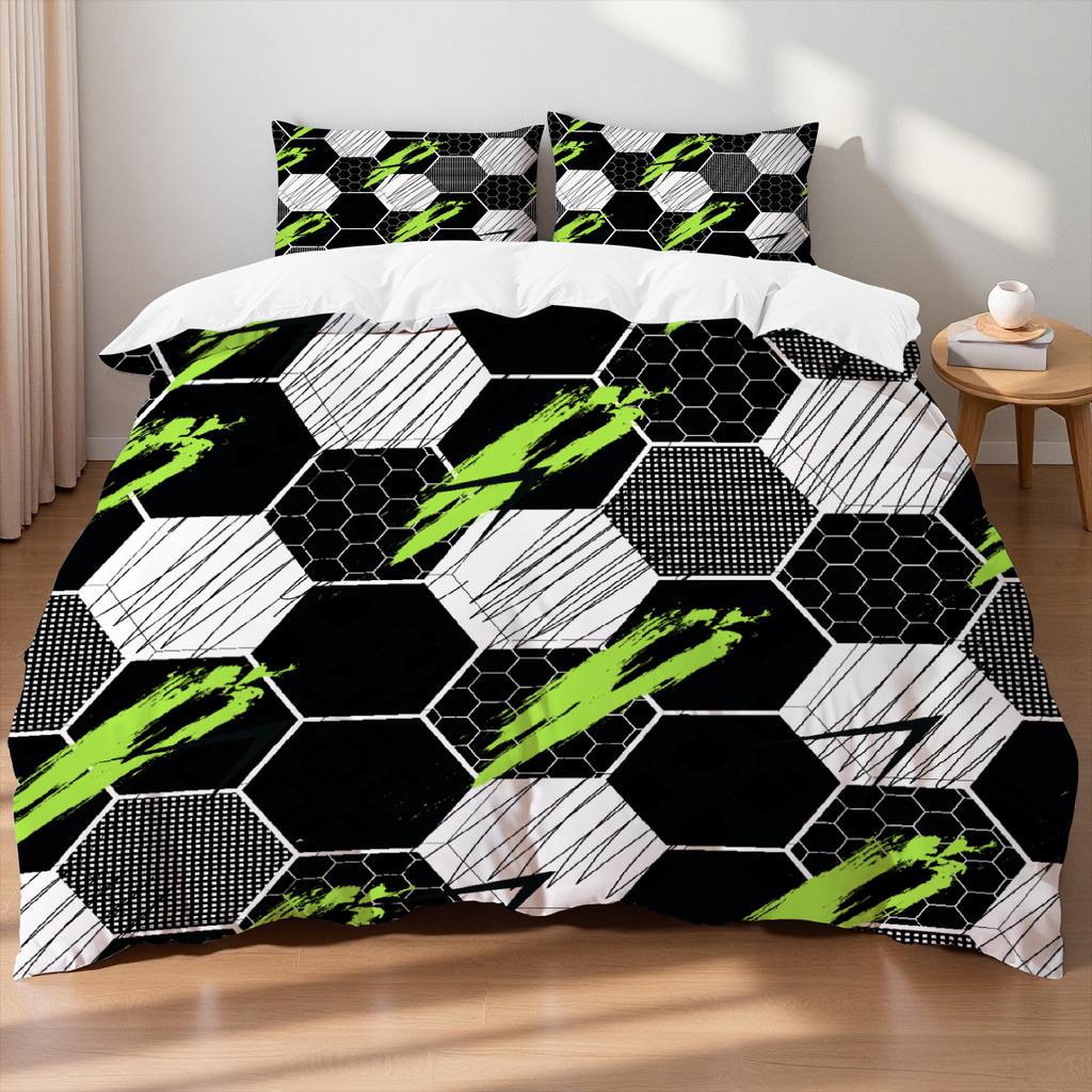 King Size Bedding Set Orange Black Abstract Brush Stroke Modern Graffiti Print Breathable Duvet Cover Set For Teen Bedroom