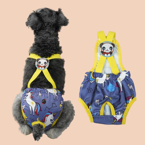 Pet Menstrual Pants Soft Breathable Comfortable Cartoon Print Pet Puppy Dog Physiological Pants Pet Supplies