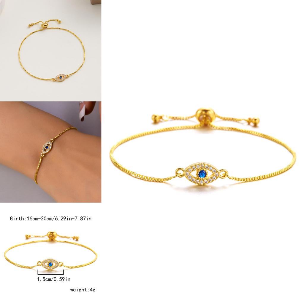 Modisches Zugarmband mit Blaues Auge Design und Strass-Dekor für Männer Frauen Geschenk für den Sommer