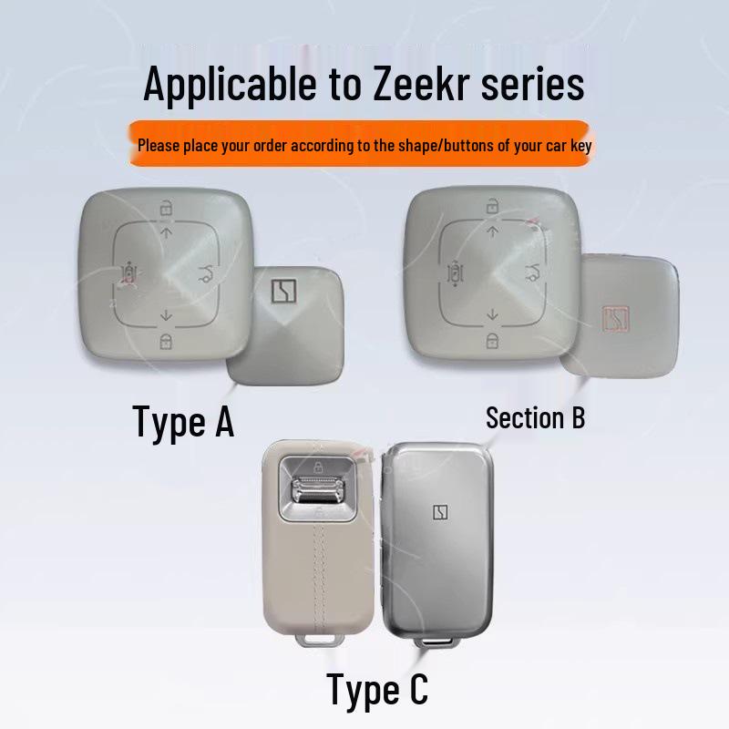 Zeekr 9X8X001X Key Case: Men's & Women's Full-Coverage Transparent Style for Zeekr 7X/007 Cars