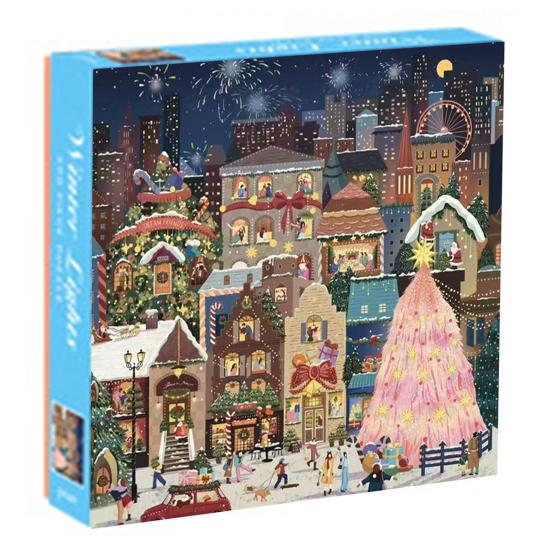 

500Pcs/Set Christmas Jigsaw Puzzle Four Seasons Cityscape Animal Puzzle Challenge Game Educational Puzzle Toy Holiday Party Family Activity M
