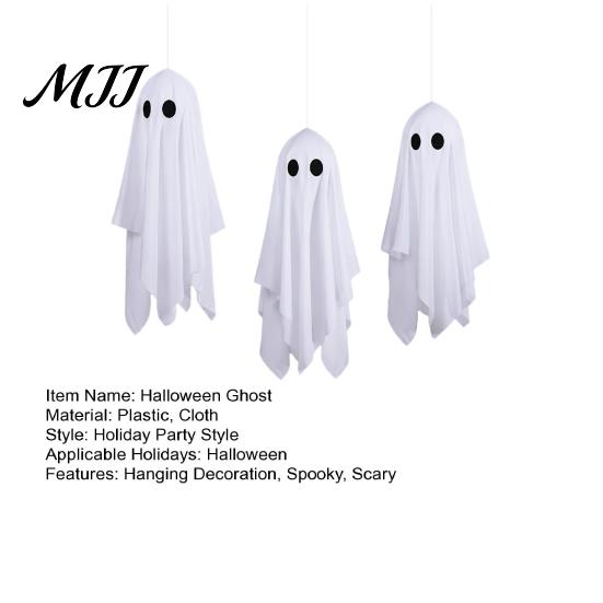 Haunted House Supplies 3Pcs Halloween Hanging Ghost Decorations, Spooky Flying with Scary Cute Decor Lanyard for House, Outdoor, Porch