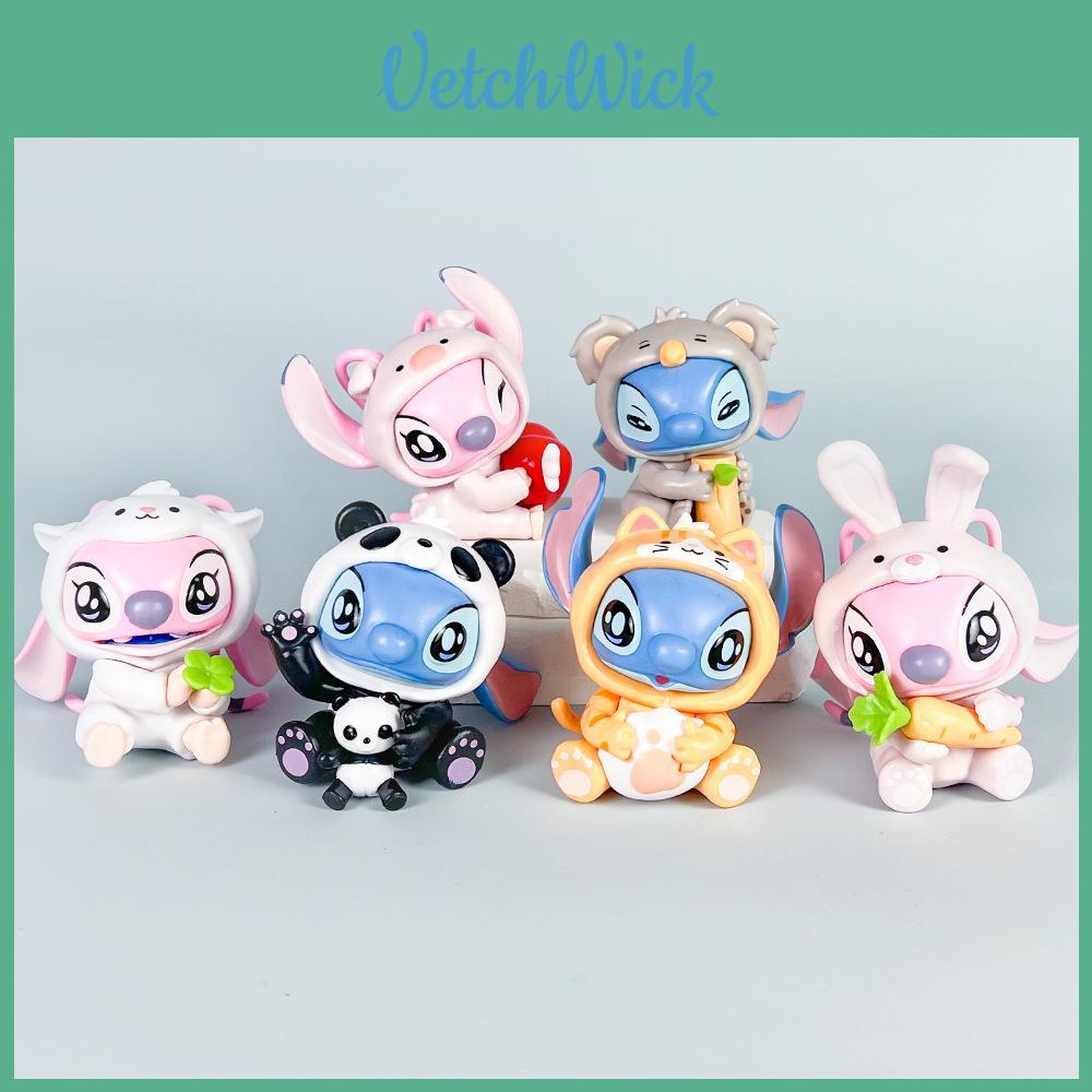 Stitch And Angel Rabbit Panda Tiger Cat Koala Pig Animal Series Model For Kids And Fans