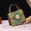 Borsa a tracolla portatile porta soldi madre retrò da donna, multicolore, con motivo coccodrillo Brahmin