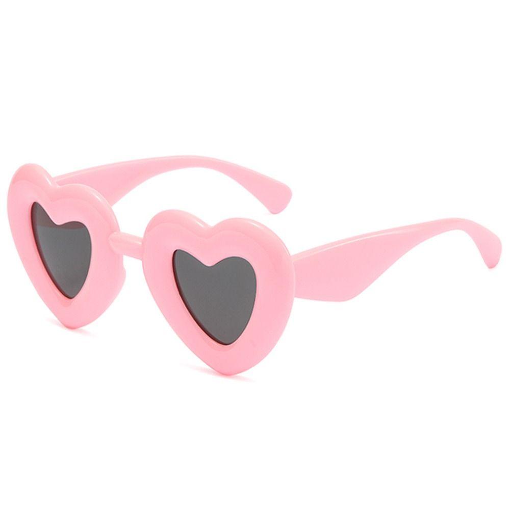 1pc Oversized Cute Heart-Shaped Inflated Sunglasses for Women Trendy Chunky Sun Glasses Retro Thick Frame Funny Shades