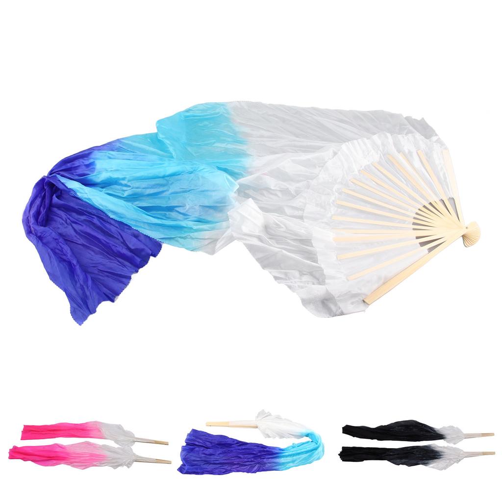 1 Pair Long Dance Fan Soft Beautiful Classical Dancing Fan for Belly Dance Performance Learning 1.5m