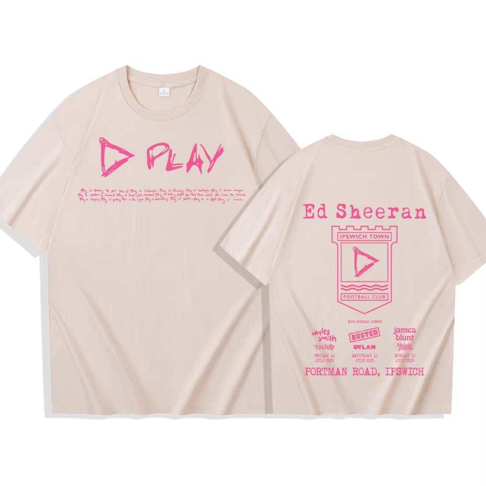 Ed Sheeran Mathematics 2025 Tour Summer Cotton T-Shirts Man Woman Harajuku O-Neck Short Sleeve Shirts Music Fans Gift Male Tops