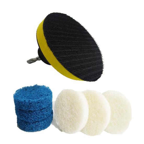 

Power Scrubber Drill Plate Brushes Cleaning Sofa Bathroom Tile Grout Waxing Kit