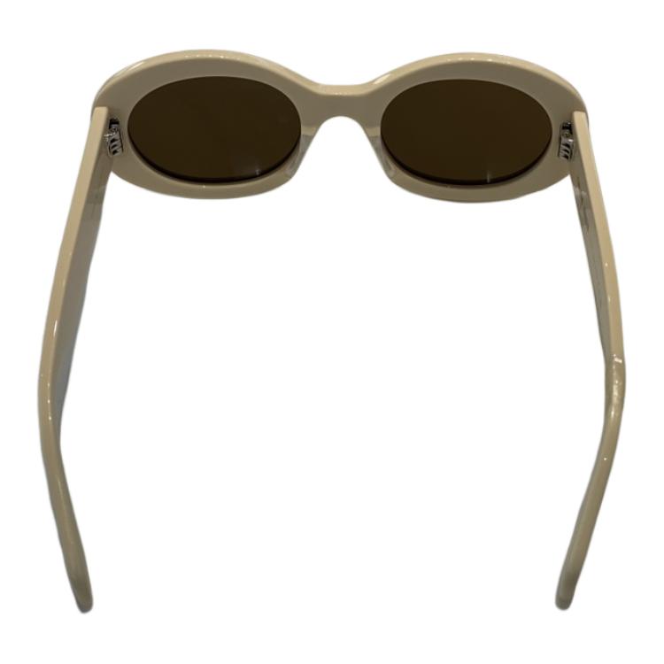Celine Oval Sunglasses With Mirror Leg Pattern Design Women sunglasses White CL40194U5224E