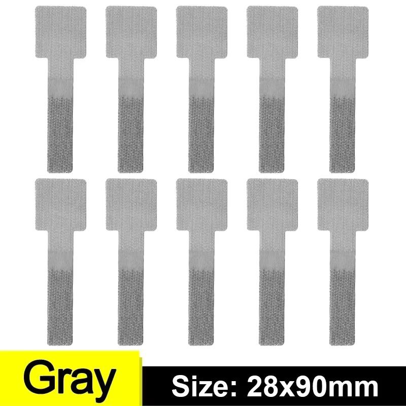 

10/100pcs Cable Organizer Straps Self-Adhesive Hook & Loop Cord Management Reusable Cable Ties for Computer Desk Tidy Wire Strap 10Pcs сірий колір