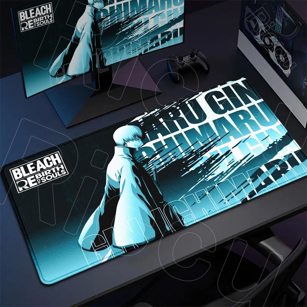 Large Gaming Mousepad Anime BLEACH Non-Slip Mouse Pad 40x90cm Computer Stitch Edge Keyboard Rug Matsumoto Rangiku Gamer Desk Mat