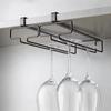 No Drilling Metal Wine Glass Holder - Stemware Rack For Under Cabinet Storage Kitchen Organization Kitchen/Bar Storage Supplies