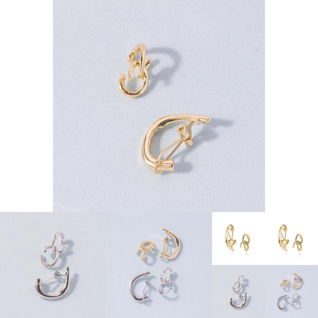 Stylish Non-piercing Geometric Alloy Ear Cuffs Set 2021 Fall Street Fashion