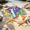 Custom Name Personalized Game Rainbow Friends Print Beach Towel, for Trip Camping Beach Party Home Decor, Birthday Gift for Family & Friends
