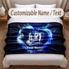 Hertha BSC Bedruckte Flanelldecke Benutzerdefinierter Name Text Weiche Warme Decke für Schlafzimmer Feiertagsgeschenk