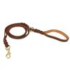 Durable Leather Dog Training Leash Double Hooks Strap for Large Medium Small Dogs