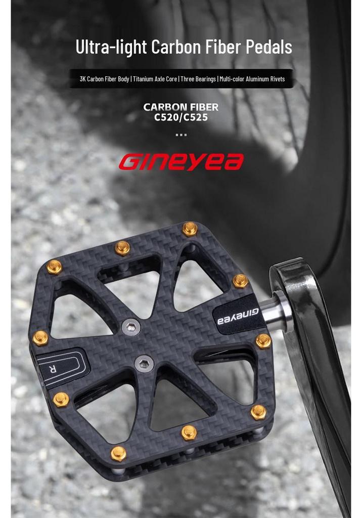 Gineyea Jingye Carbon Fiber Ultra-light Pedals for Road and Folding Bikes (Little Bird/P8/P10)