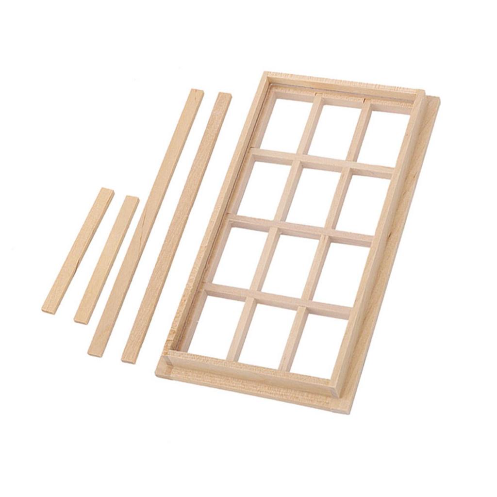 Simulation Window for , 112 Furniture ature Model Wooden 12 Pane Blank Window Accessories Accessories