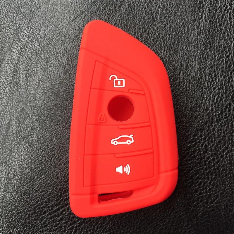 silicone rubber car key fob cover case wallet bag holder for BMW 2016 2017 X1 F48 X3 X4 X5 X6 730 740 750 3 4 button key case