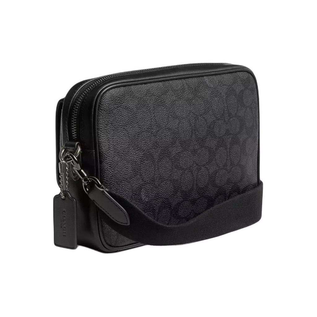 Coach Charter 24 External Magnetic Snap Pocket Signature Coated Canvas And Calfskin Medium Shoulder Crossbody Bag Men Bags Charcoal CR712-CHR