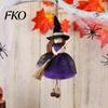 Hochwertige Halloween-Dekoration Hexe Puppe mit Besen, Kleine Hängende Figur Spukiger Tüllrock für Spukhaus, Tür Fenster
