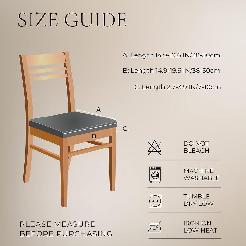 Stretch Dining Chair Seat Covers Set Soft Removable Washable Seat Covers for Dining Chairs, Dining Room Seat Cover Slipcover Protector