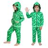 Minecraft Creeper Kids Hoodie And Pants Set With Polyester Fabric For Cosplay And Casual Wear