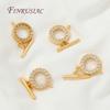18K Gold Plated Toggle Clasps For Jewelry,Locks For Bracelets,Brass with Zircon OT Clasp,DIY Necklace Making Accessories