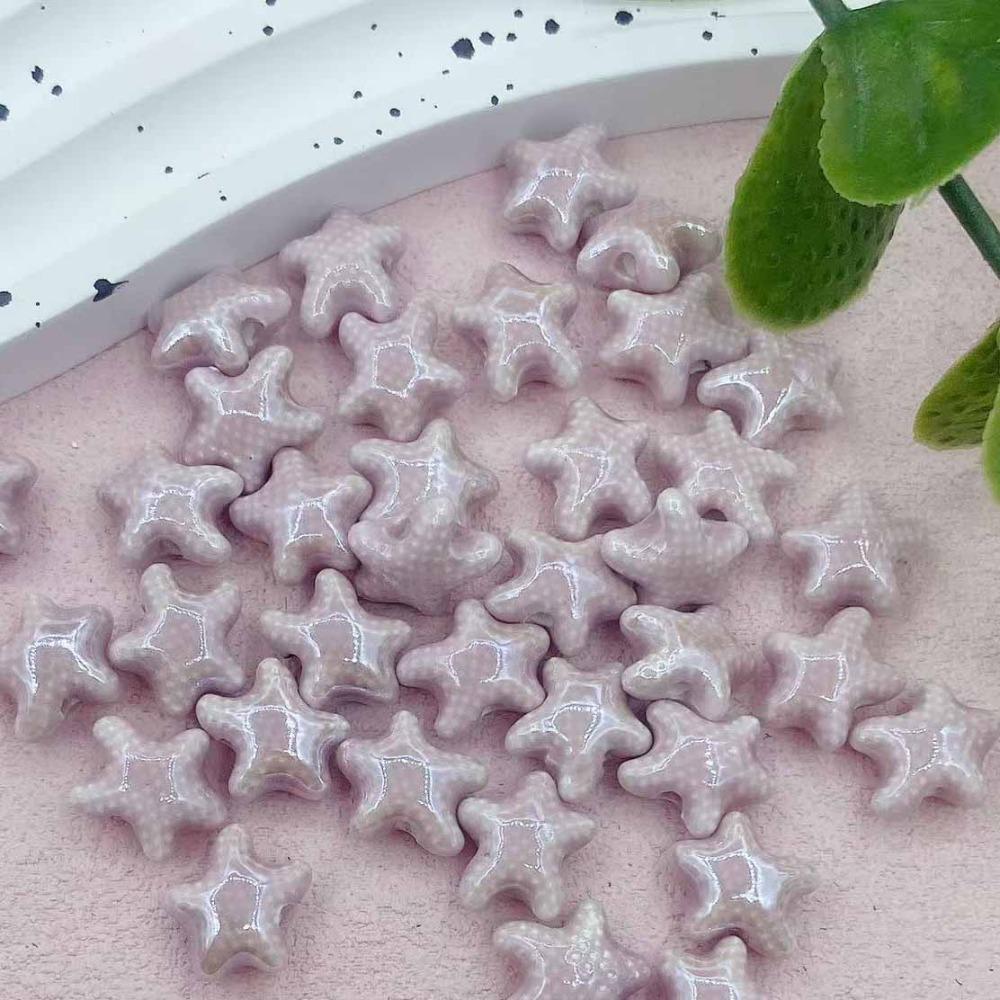 20pcs Ceramic Ceramic Spacer Loose Beads Fresh Color Jewelry Making Material Starfish Bead  Student