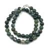 8mm Natural Moss Agate Gemstone Round Beads Handmade Jewelry Women's Necklace 17-20" For Wedding 8BN-46