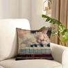 Cute oil painting colorful cat Cushion Cover Reversible Plush Pillow Cover Soft Fluffy  Home Decor for Sofa Bedroom