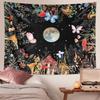 1pc Moonlight garden tapestry, moon flower tapestry, colorful plant tapestry