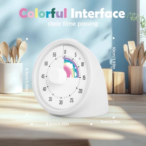 GeeRic Visual Timer, 60-Minute Desk Timer for Study, Classroom, Kitchen, Countdown Timer, Kids Time Manager Tool with Alarm
