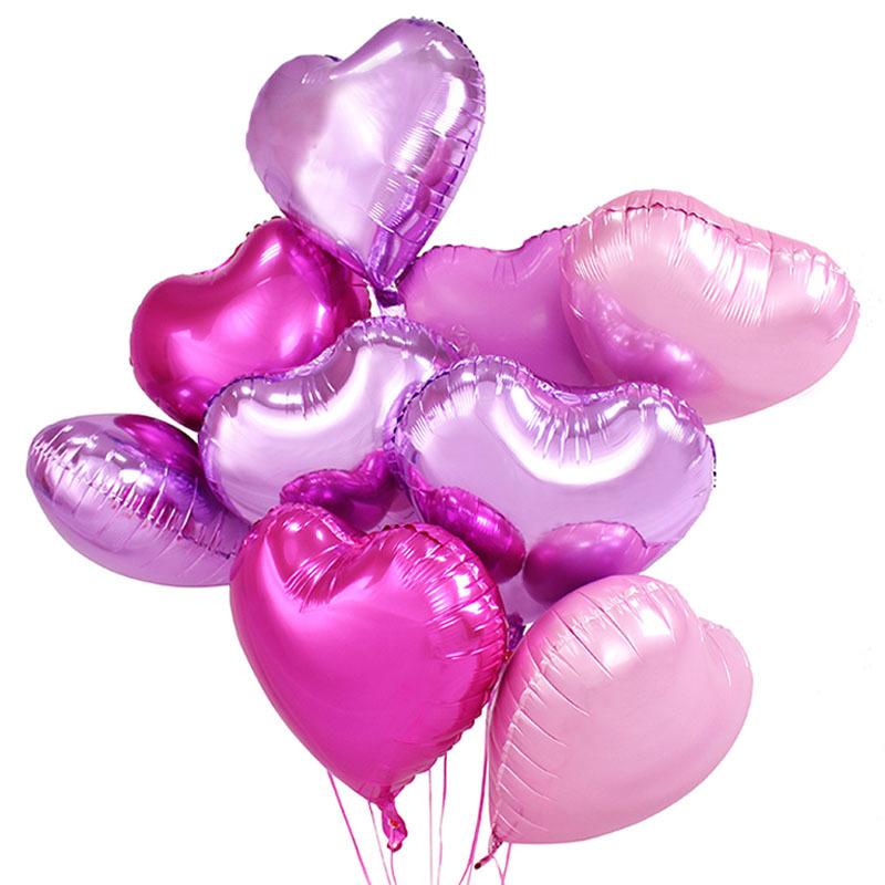 10pcs 18 Inch Rose Gold Red Foil Heart Balloons Marriage Helium Inflatable Balloon  Wedding Birthday Party Decor